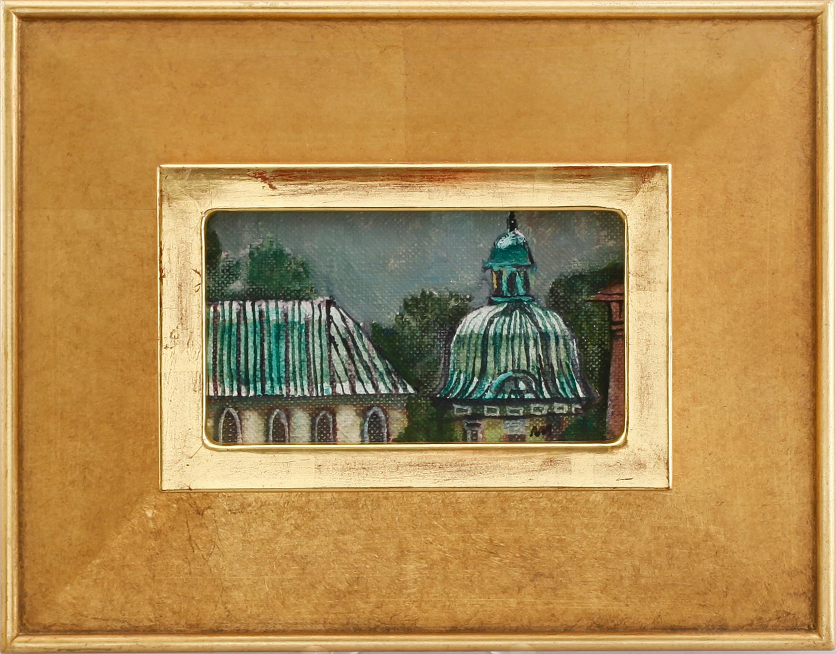 OKÄND KONSTNÄR, 4 st, akvarell och olja på duk, 1900-tal.