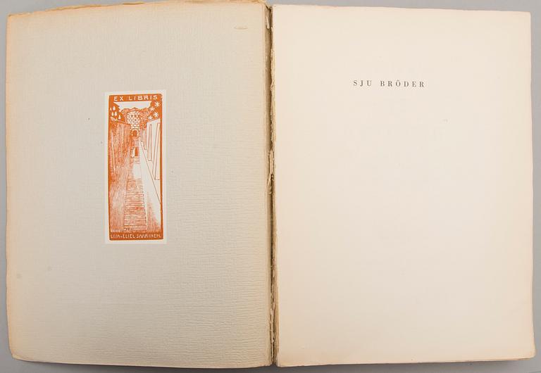 Four books of which two with Loja och Eliel Saarinen's Ex-Libris by Erik O.W. Ehrström, two given as gifts to Saarinen.