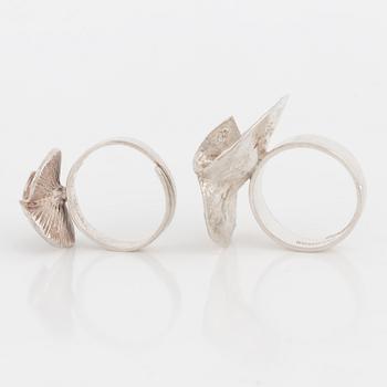 THERESIA HVORSLEV, two sterling silver rings.