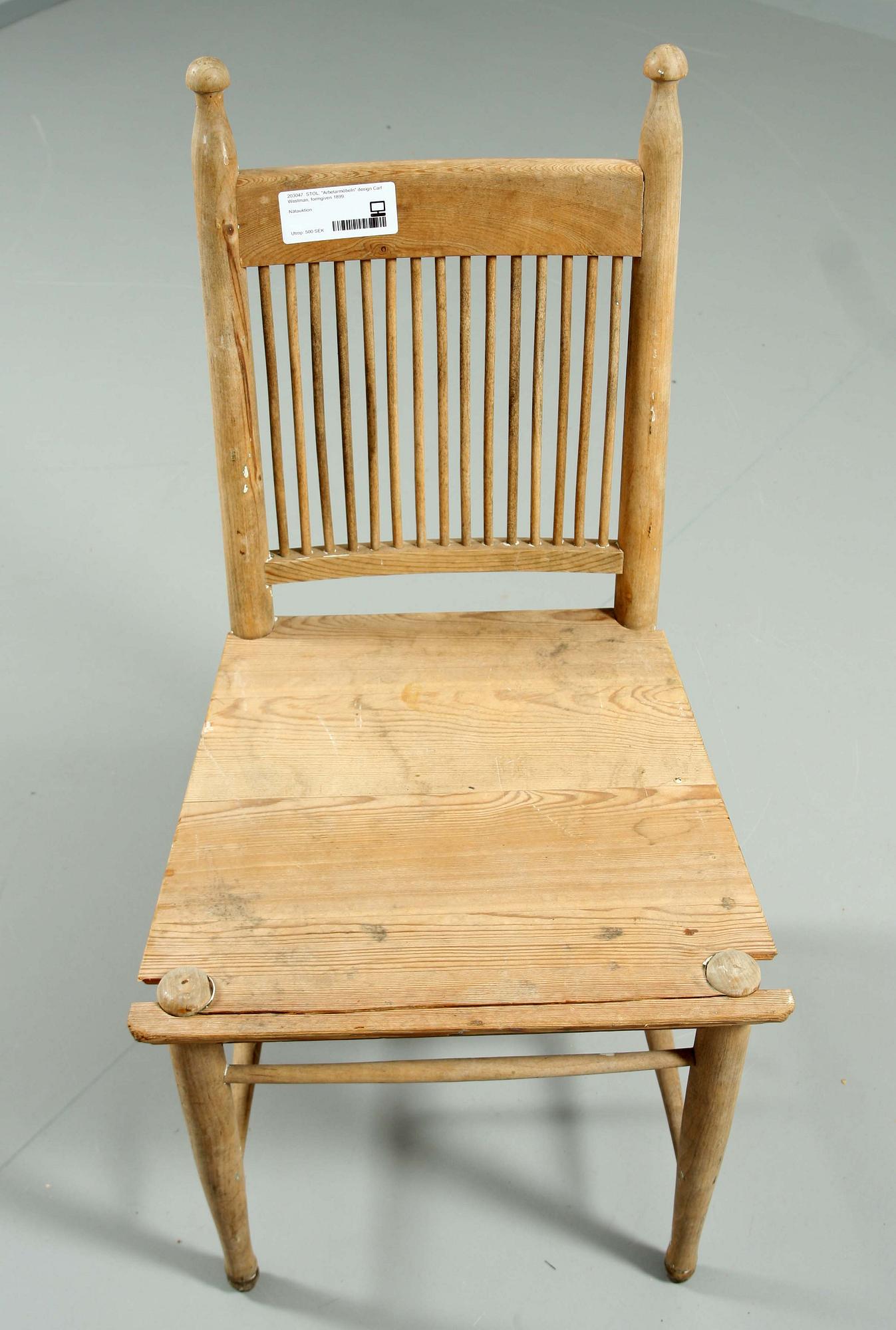 STOL, "Arbetarmöbeln" design Carl Westman, formgiven 1899.