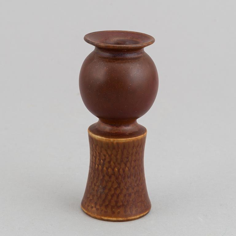 Stig Lindberg, a set of two stoneware vases and a bowl, Gustavsberg studio, Sweden 1960, 1968 and 1958-59.