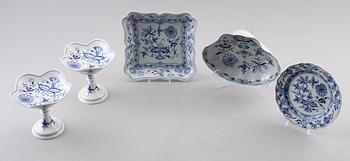 SAMLING SERVISPORSLIN, 8 delar, Meissen, 1900-talets andra hälft.