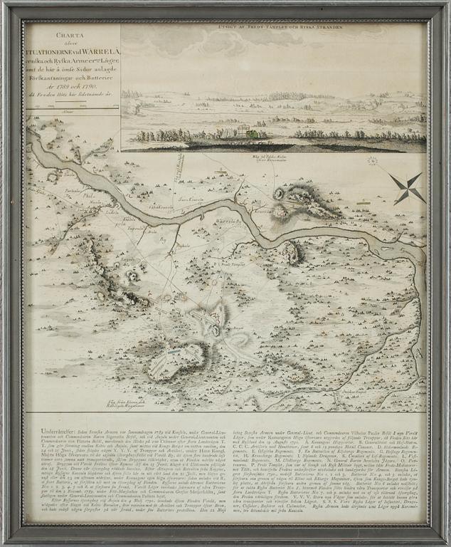 KARTOR, 2 st, öfver situationerna vid Wärrelä 1789 och 1790 resp Combat de Meer, 1758.