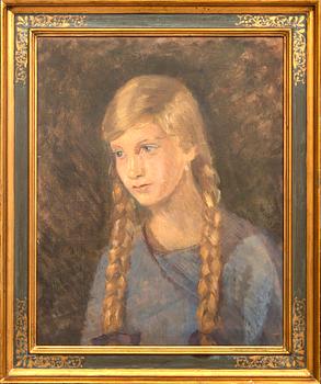 Helga Ancher, olja på pannå, ej signerad.