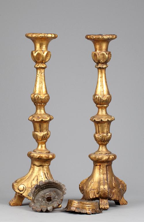 GOLVLJUSSTAKAR, ett par, barockstil, 1800-tal.