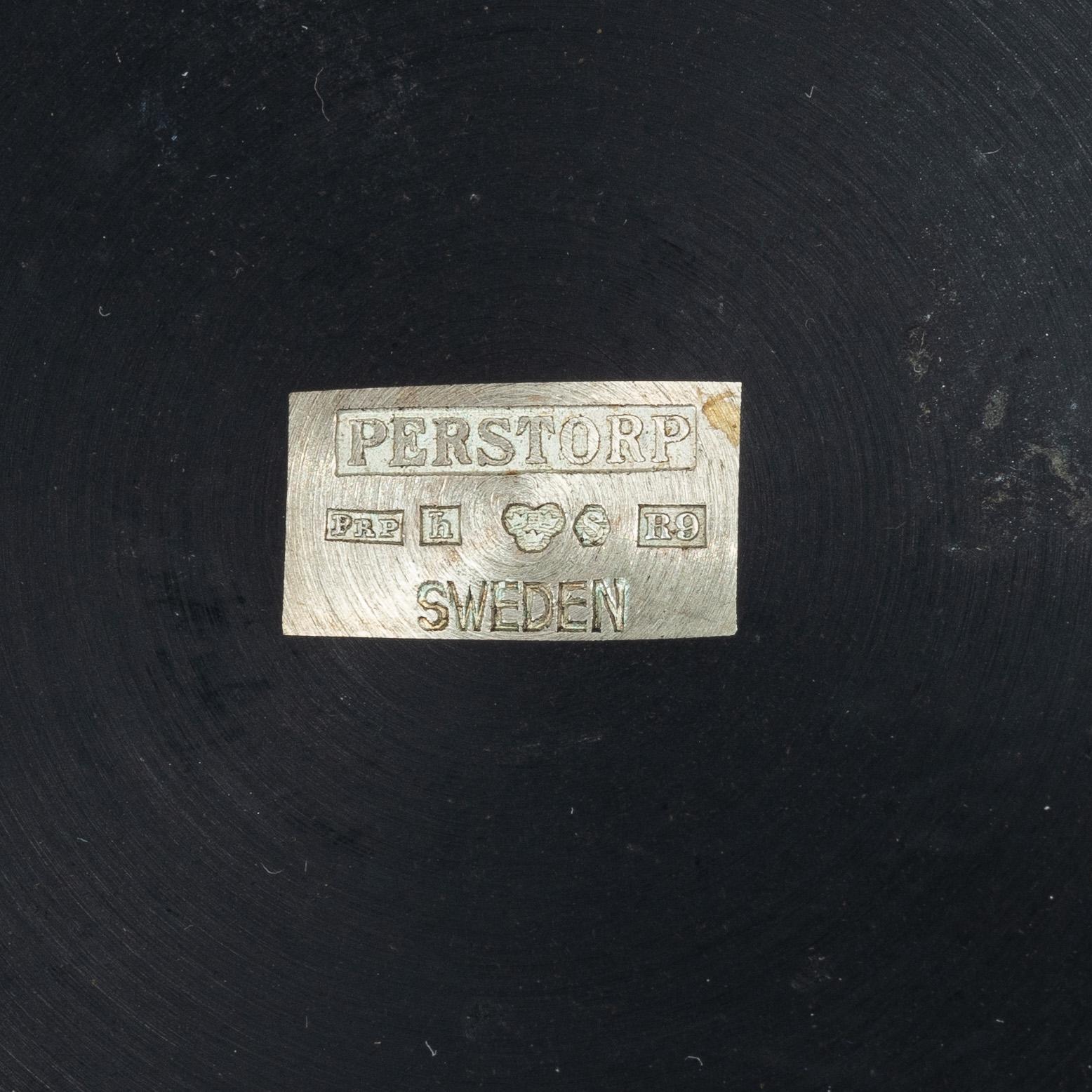 Brickor och coaster, 3 delar, bakelit och silver, Perstorp Ab 1960-tal.