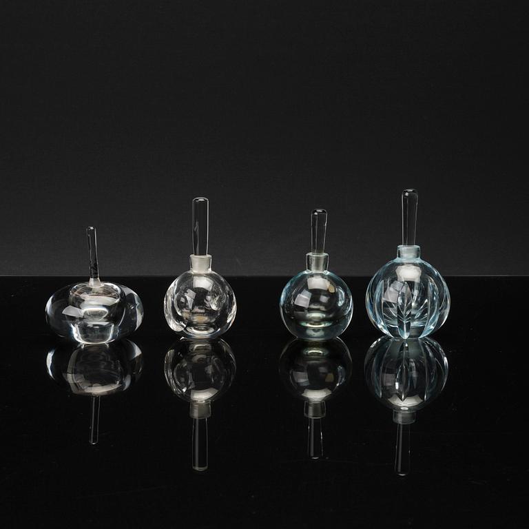 FLACONER 4 st, glas, bl.a. Orrefors,