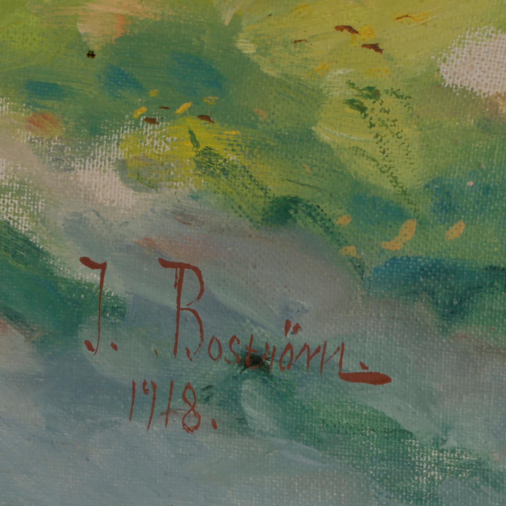 OKÄND KONSTNÄR, olja på duk, sign o dat Johan Boström 1918.