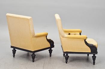 FÅTÖLJER, Oscarianska. 1800-talets andra hälft.