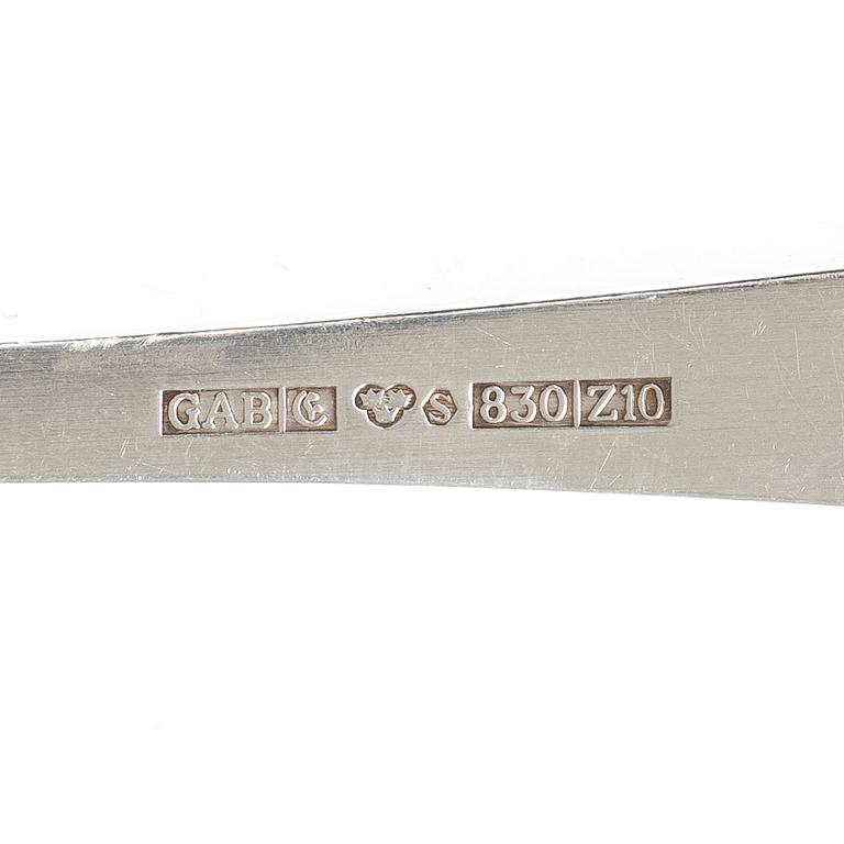 Jacob Ängman, Cutlery, 44 pieces, silver, “Rosenholm”, GAB, some Eskilstuna 1998.