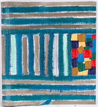 Stephen Buckley, triptyk, mixed media on canvas, signed and dated 1985 verso.