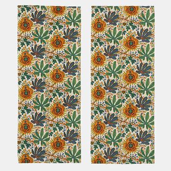 Josef Frank, gardinlängder, ett par, "Aralia", Firma Svenskt Tenn.