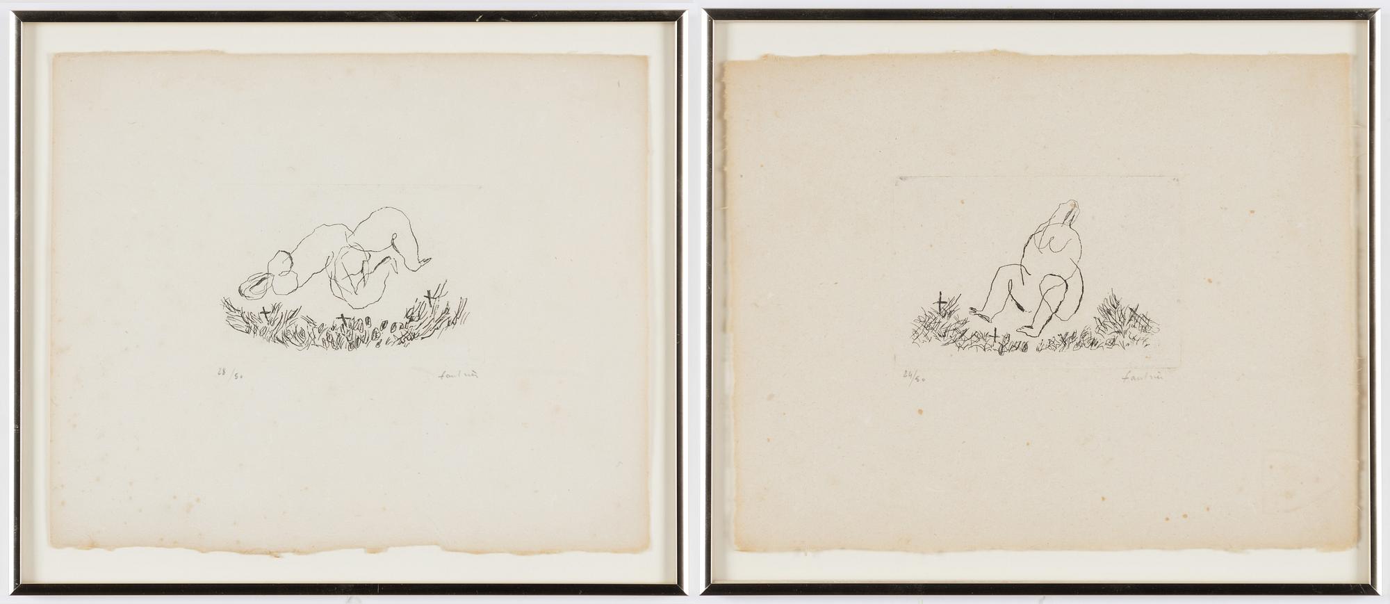 Jean Fautrier,  Figurkompositioner, 2 st.