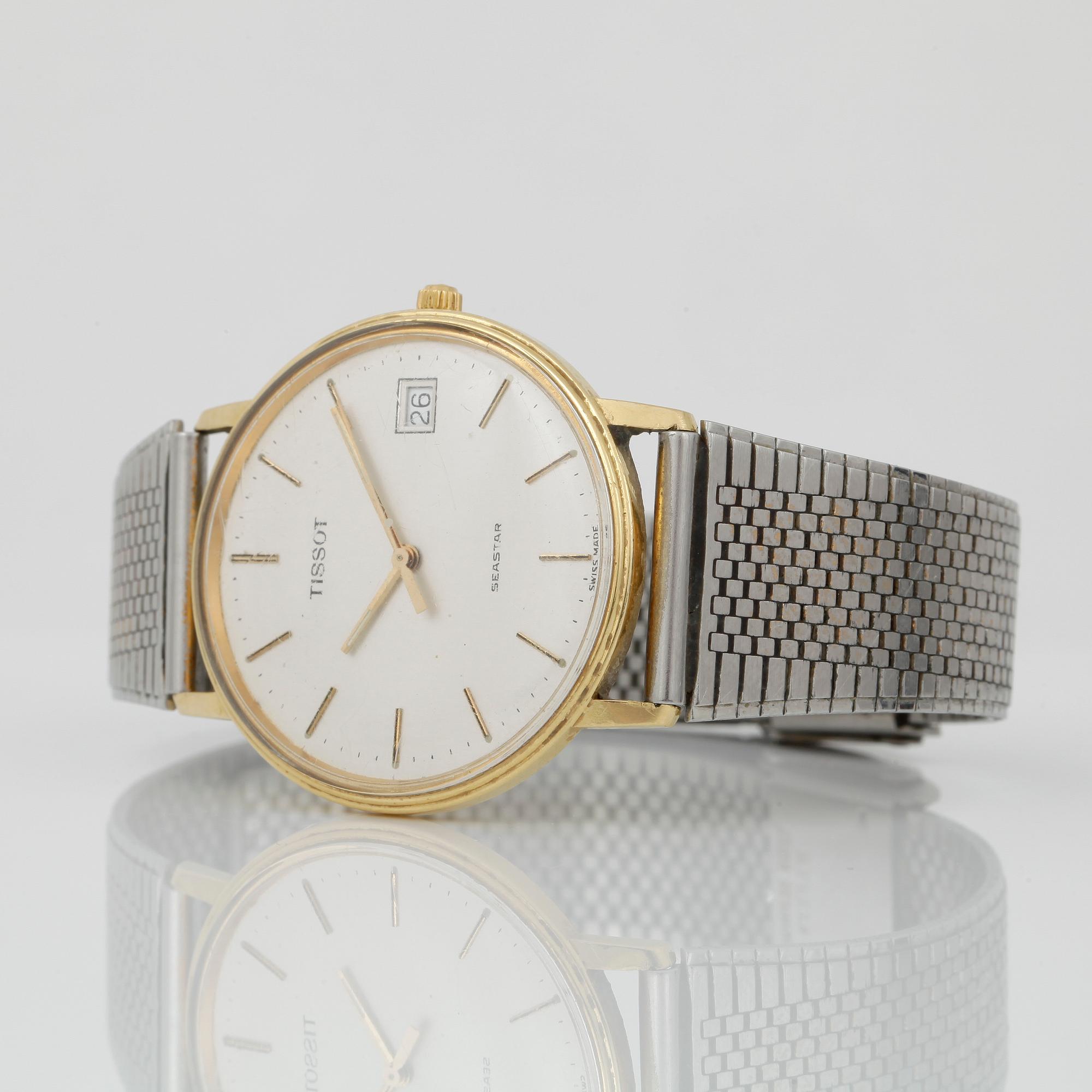 ARMBANDSUR, 18 k guld, Tissot Seastar.