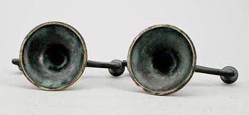 KANDELABRAR, ett par, art deco, Ystad Brons, 1900-talets första hälft.