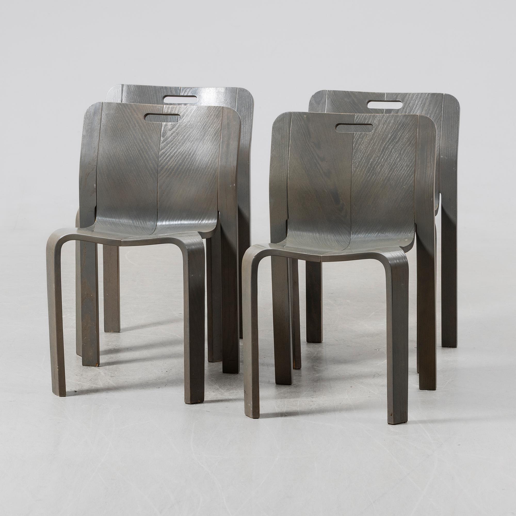 Jan Ekselius, chairs, 4 pcs, JOC Möbler, Vetlanda, second half of the 20th century.