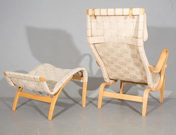 FÅTÖLJ MED FOTPALL, "Pernilla", Bruno Mathsson, Dux.