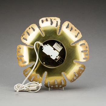 VÄGGLAMPA, mässing, Holm Sørensen & Co, Danmark, 1900-talets andra hälft.