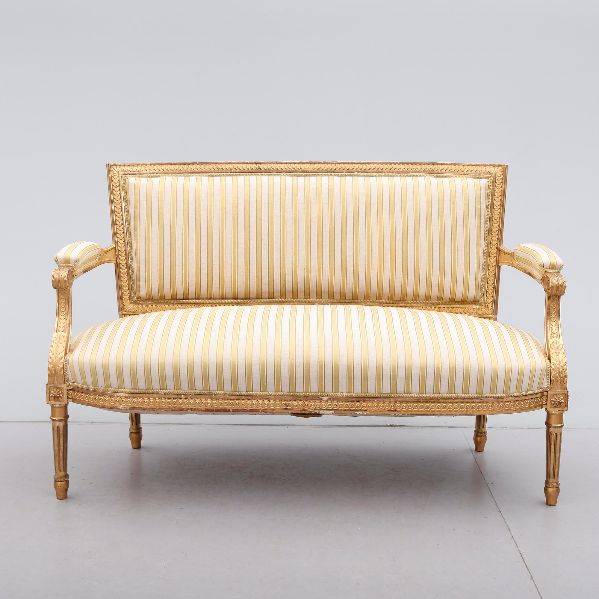 SALONGSGRUPP, 5 delar, Louis XVI stil, 1800-talets andra hälft.