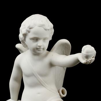 FIGURINER, 2 st, parian, Gustafsberg, omkring 1900.
