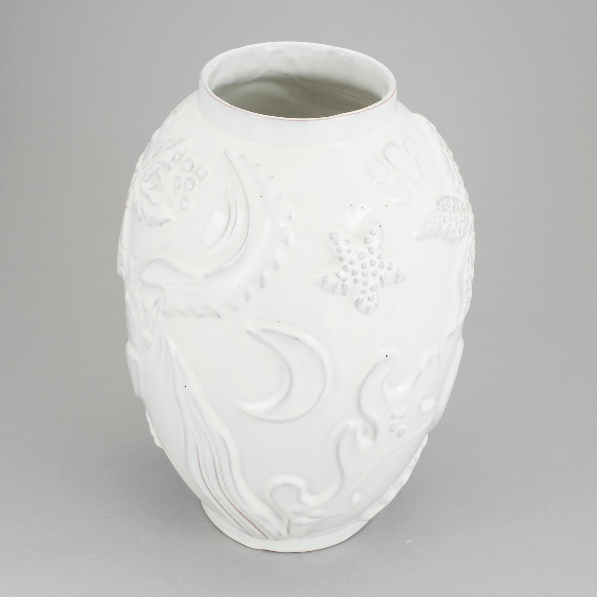 An earthenware vase designed by Anna-Lisa Thomson for Upsala-Ekeby.