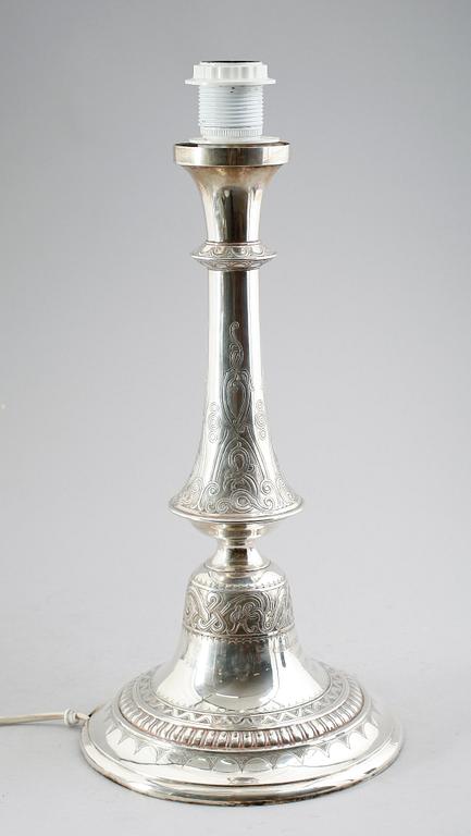 BORDSLAMPA, silver, V Christensen, 1918, Danmark.