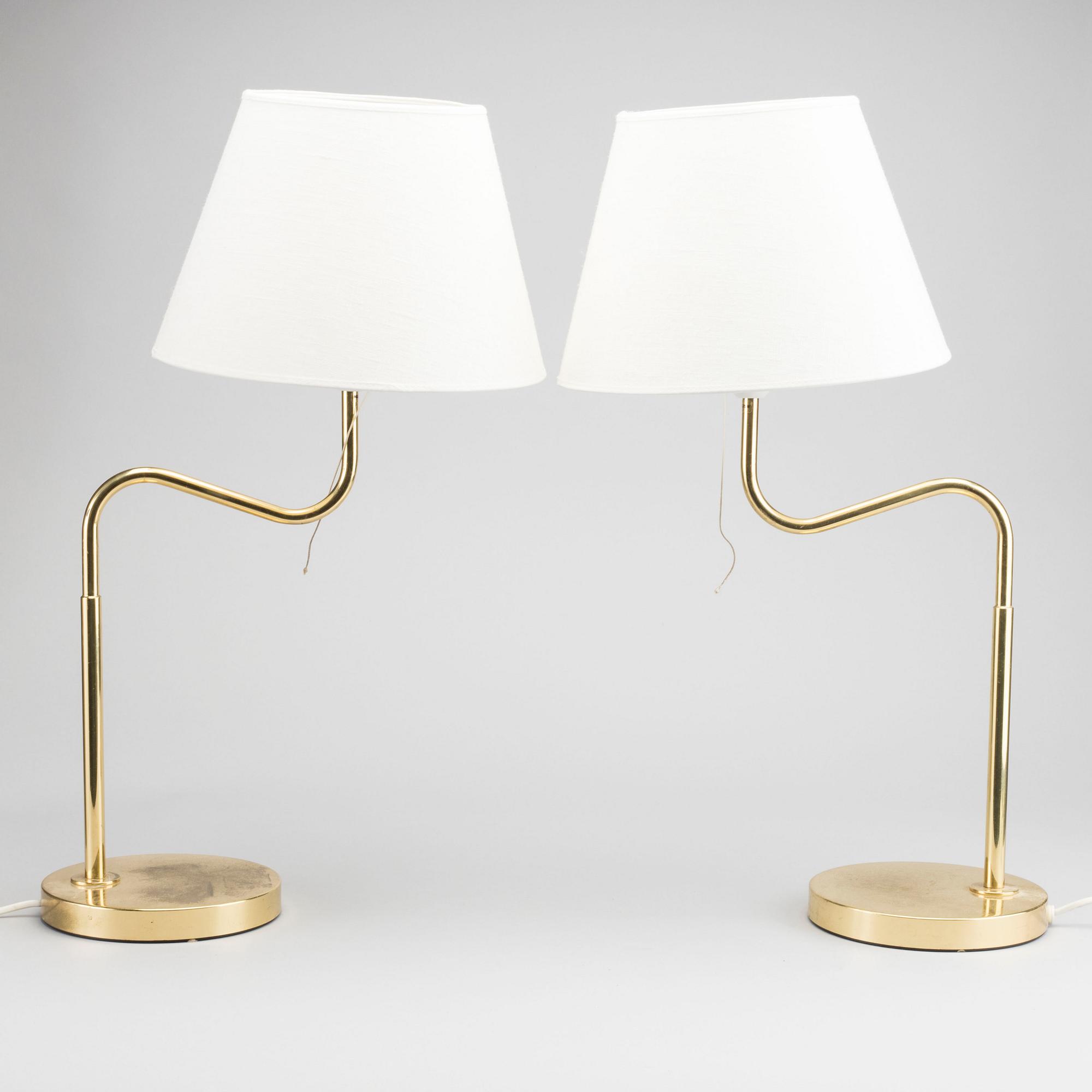 BORDSLAMPOR ett par Bergboms 1900-talets senare del.