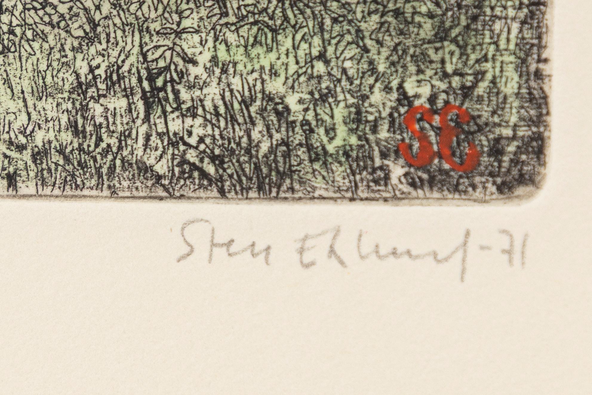 Sten Eklund, "Ett av husen vid 4 på bild 3" ur "Kullahusets hemlighet".