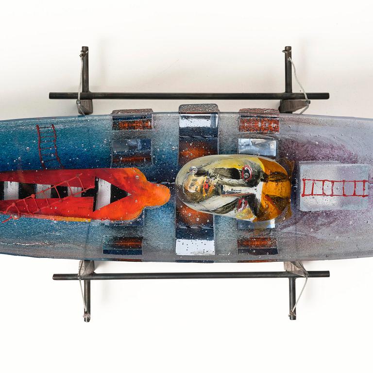 Bertil Vallien, a unique sand cast glass sculpture, Kosta Boda, Sweden.