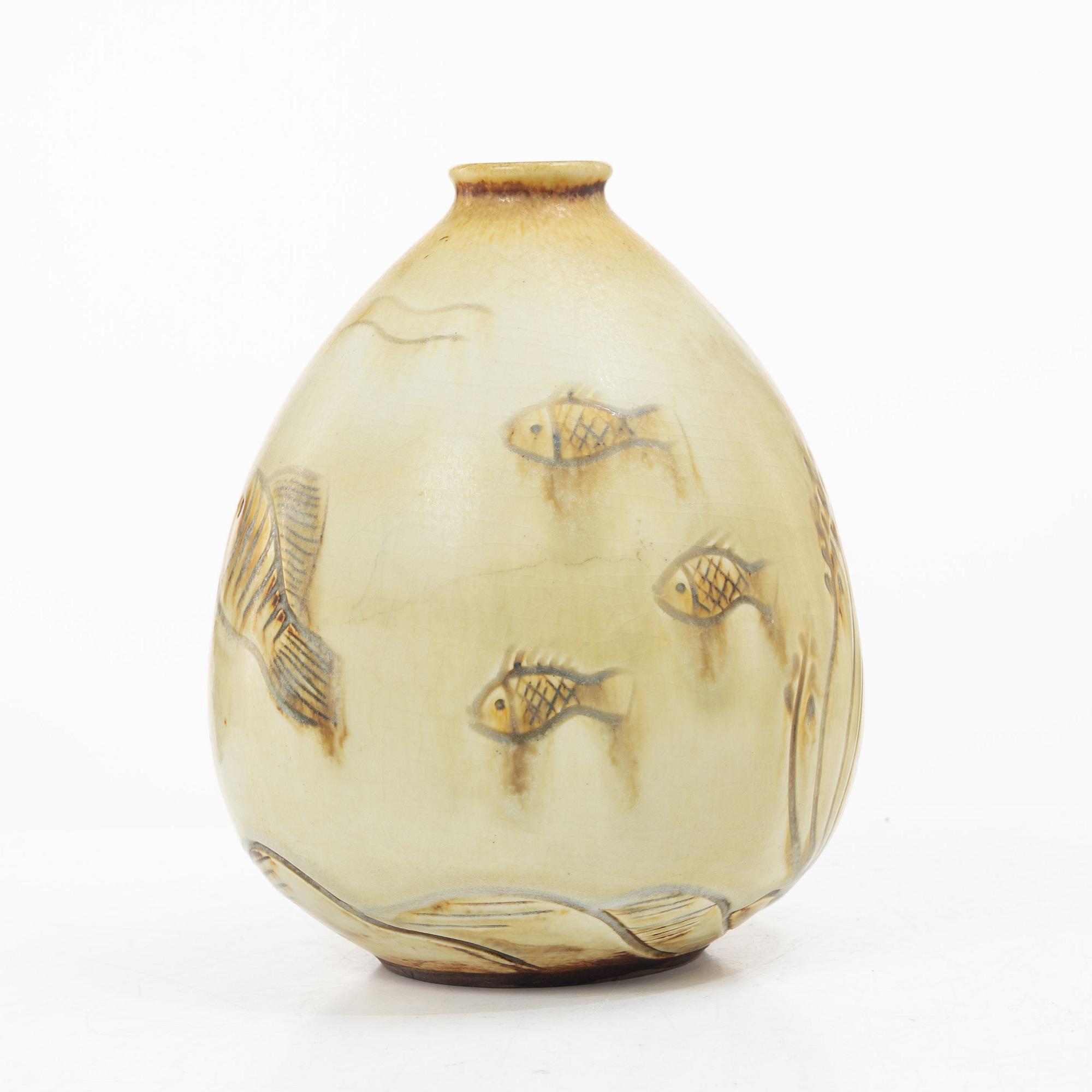 Gertrud Lönegren, a stoneware vase, Rörstrand 1930s-40s.