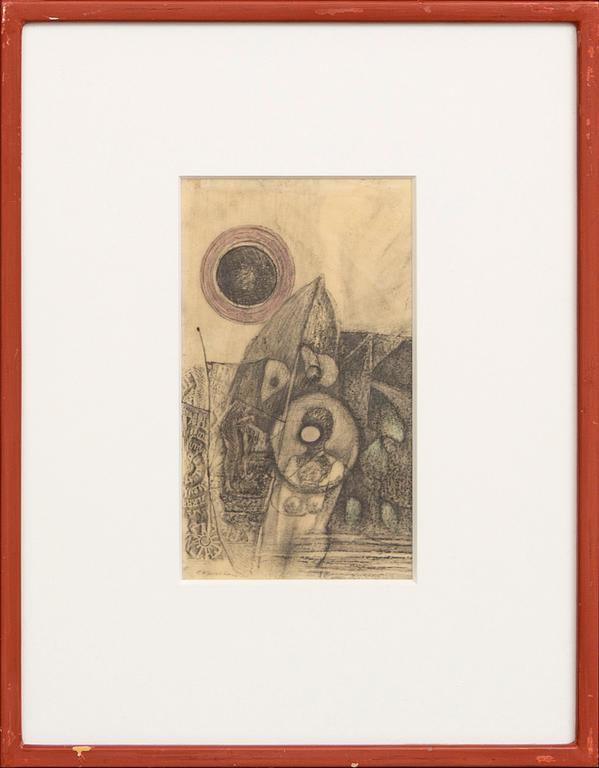 CO Hultén, CO Hultén, frottage, signed, dated -42.