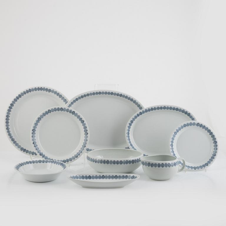 Raija Uosikkinen, service parts, 52 pieces, "Linnea", Arabia, Finland, 1954-64.