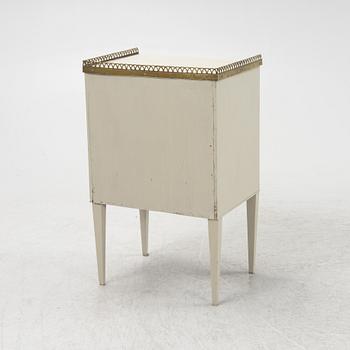 A Gustavian style bedside table, first half of the 20th Century.