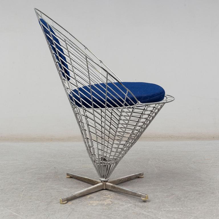 VERNER PANTON, a 'Wire Cone' chair, Denmark.