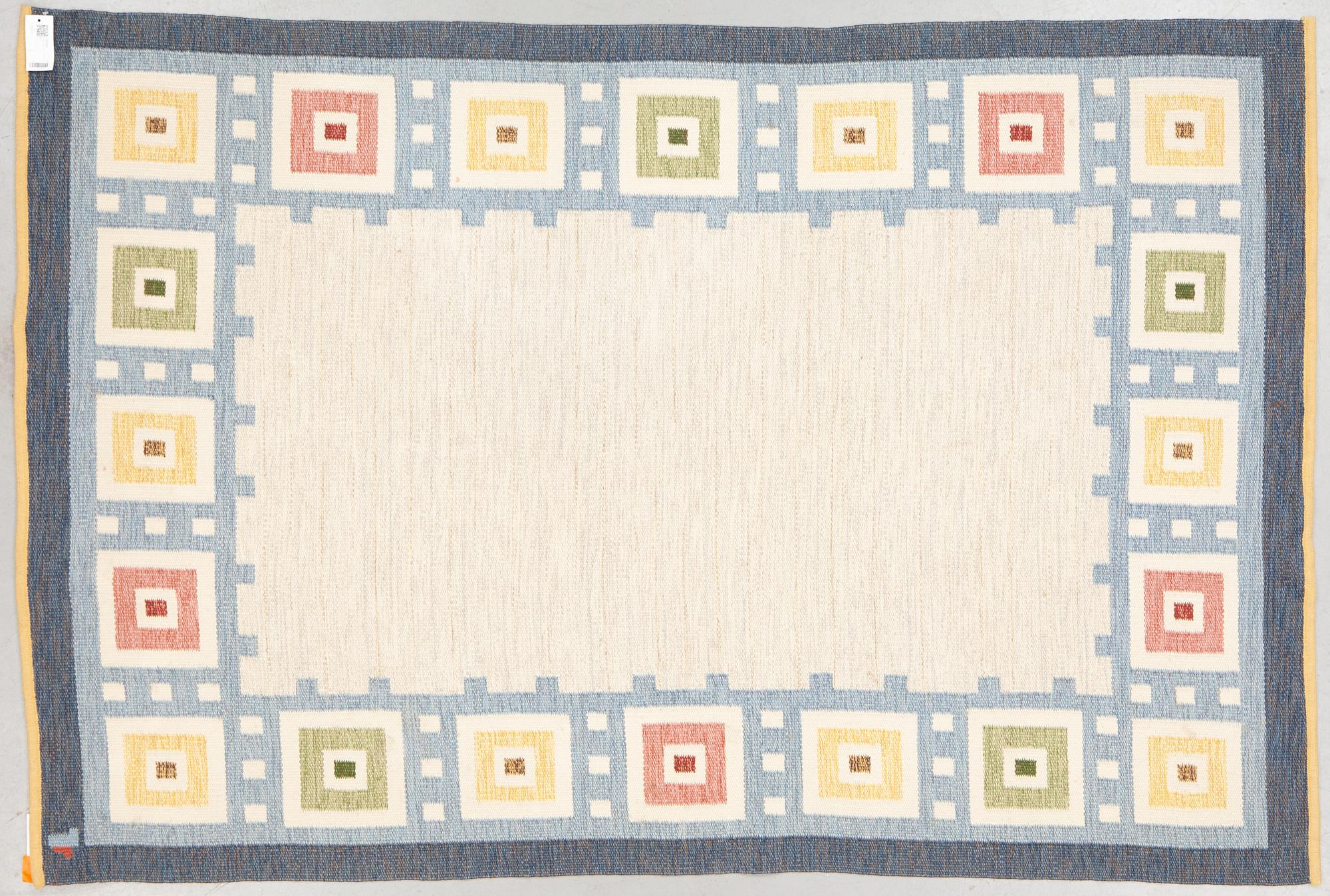 Carpet, Erik Lundberg, possibly, flat weave, Vävaregården i Eringsboda, ca 250 x  165 cm.