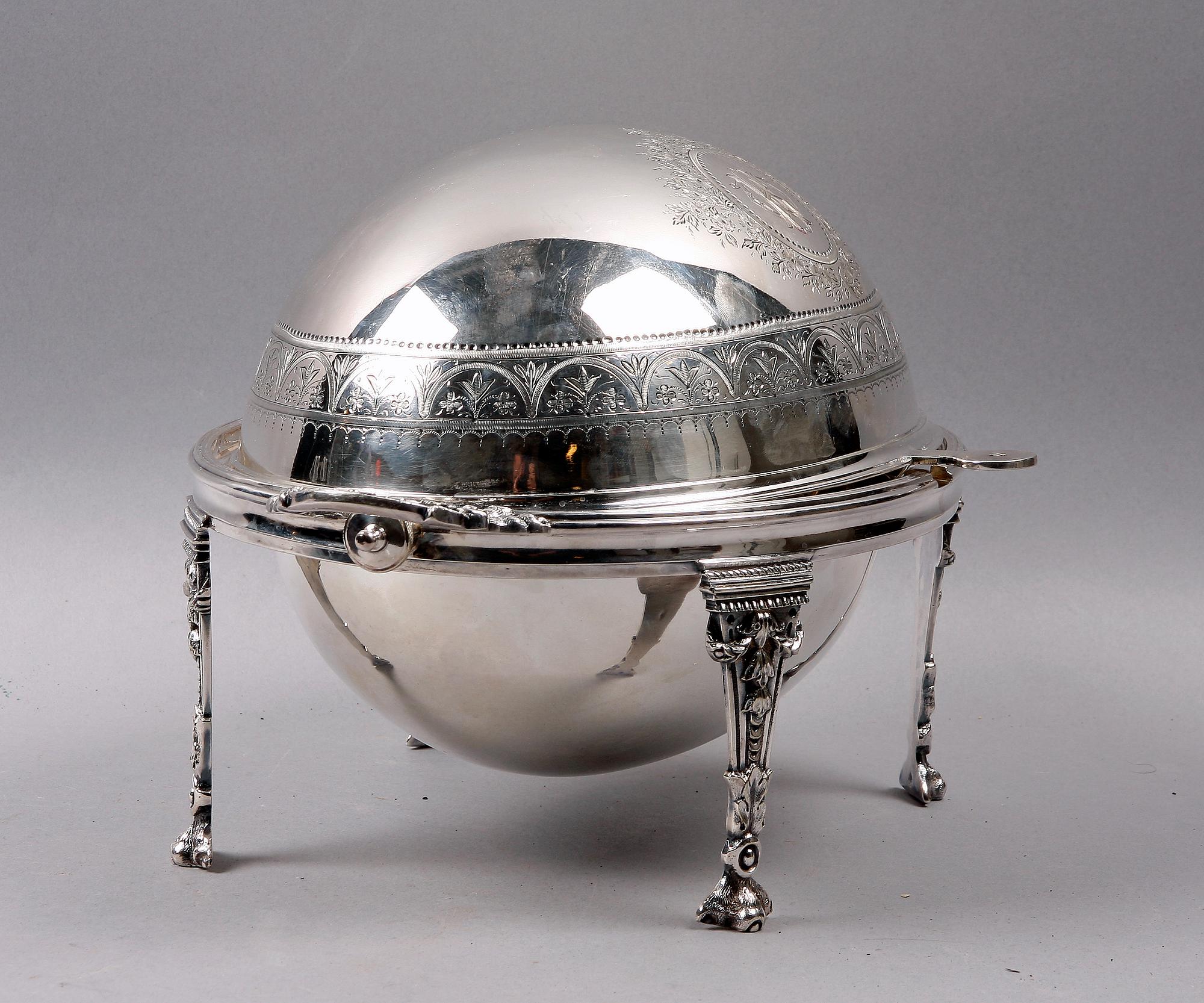 SERVERINGSSKÅL, sk Bacon Dish, pläter, Alex Clark Manufacturing, London, England. 1800/1900-tal.