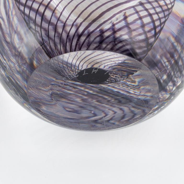 Vicke Lindstrand, four glass vases, Kosta.