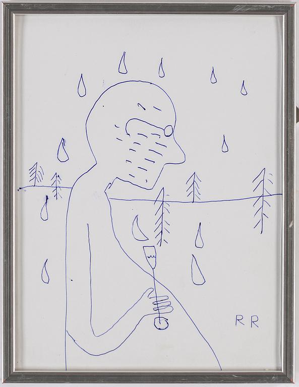 ROGER RISBERG, ballpoint pen on paper, signed RR.