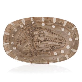 Pablo Picasso, dish 'Tête de Chèvre de profil', A.R. 150, Madoura, Vallauris, 1952.