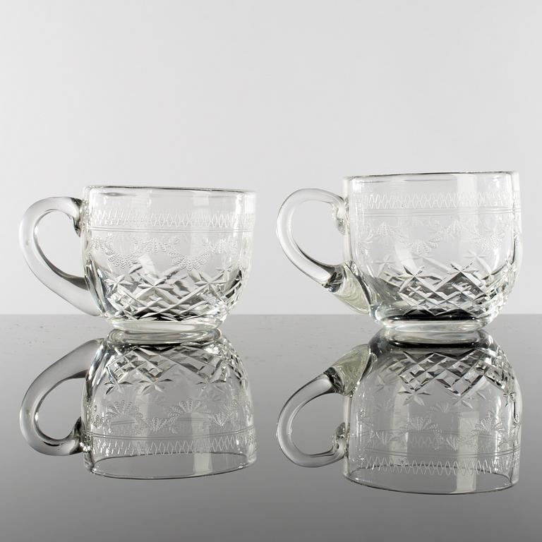 PUNSCHMUGGAR, 19 st. Bl a Kosta, Helga och Pall Mall, omkring 1900.