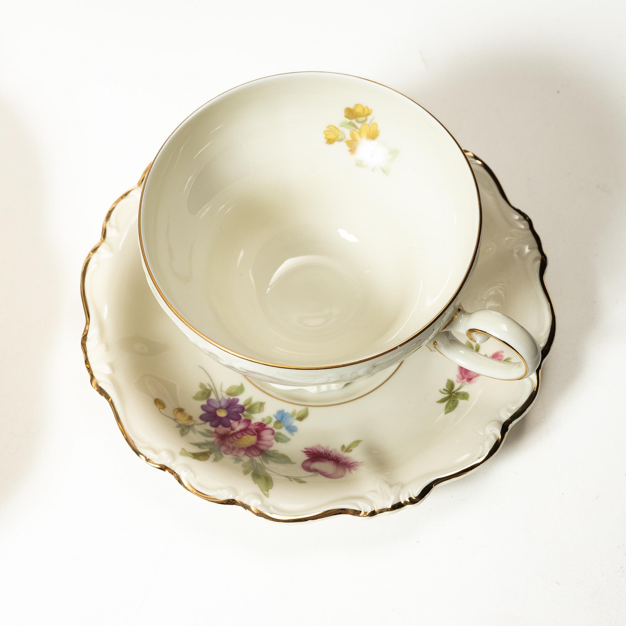A 96-piece dinner, coffe and tea porcelain service, "Pompadour", Rosenthal, Germany.