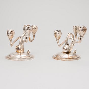 W.A. BOLIN, KANDELABRAR, ett par, silver, Stockholm 1934.