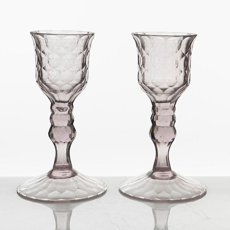 A pair of Anglo-irish cut-glass goblets, first part of the 19th century.