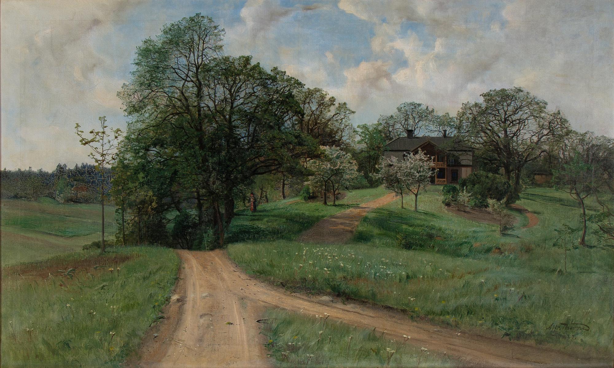 Alfred Thörne, oil on canvas, signed and dated 1887.