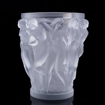 A 'Bacchantes' glass vase by Lalique.