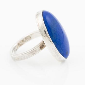 Ring, sterling silver with blue stone, 1992.