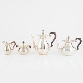 CF Carlman, coffee service, 4 pieces, silver, Stockholm 1919.