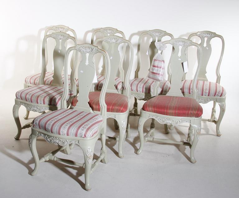 MATSALSGRUPP, 9 delar, rokokostil, 1900-tal.