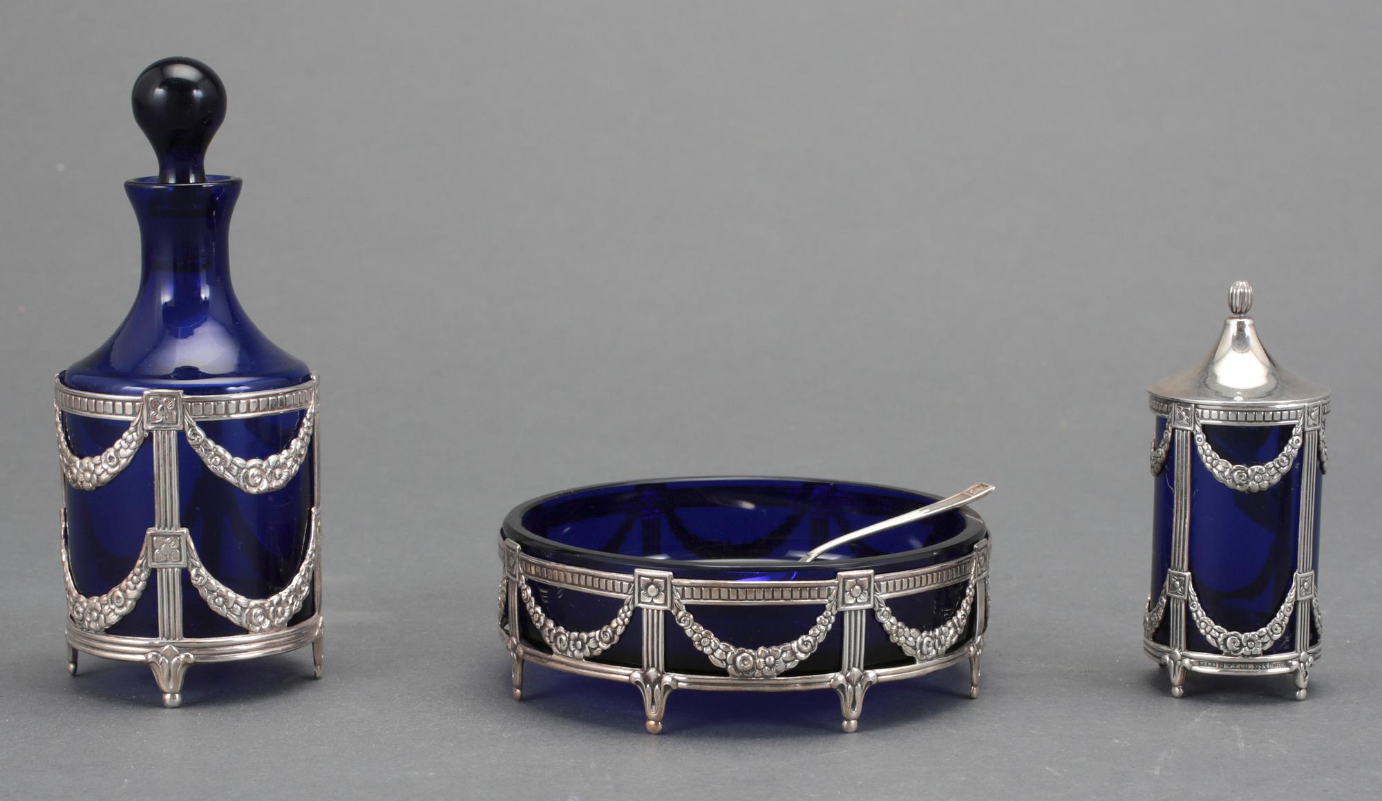 BORDSSET, 6 delar + sked, sterlingsilver, Mema, 1965 och 1966.