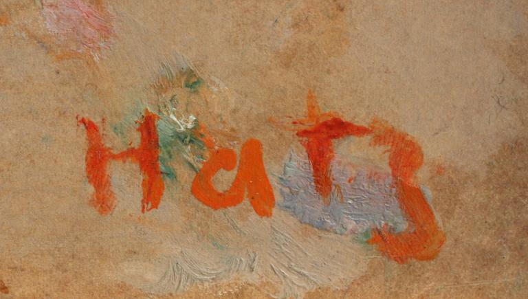 FELIX HATZ, olja på pannå, sign.